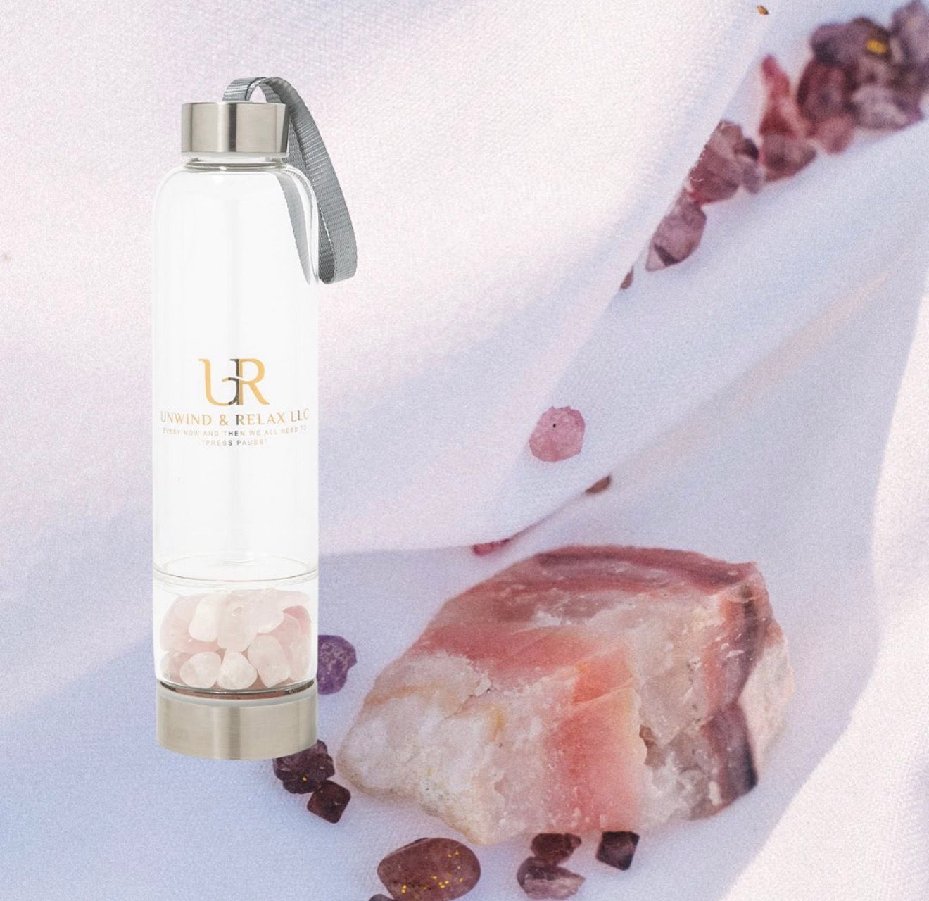 Crystal Glass Hydration Bottle (w/ Handle)