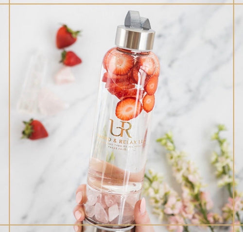 Crystal Glass Hydration Bottle (w/ Handle)