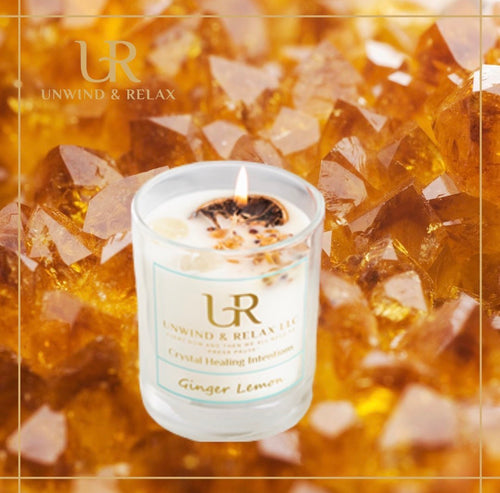 Citrine Crystal Candle
