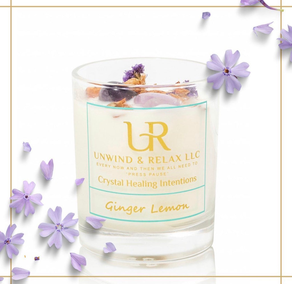 Amethyst Crystal Candle