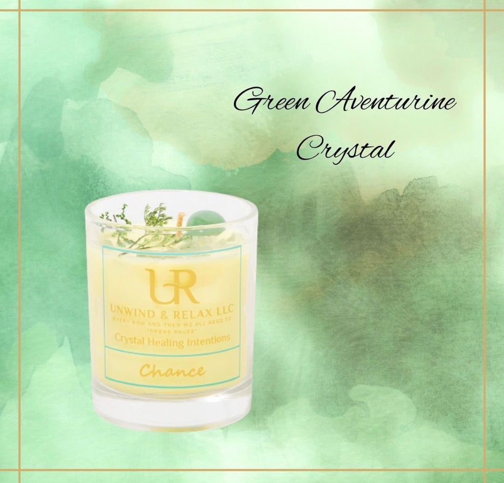 Green Aventurine Crystal Candle